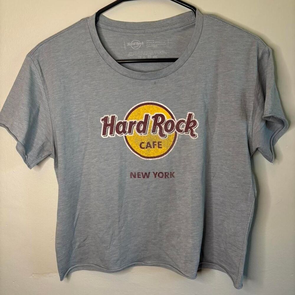 Hard Rock Cafe New York Crop Tee Graphic Logo Vintage Style T Shirt